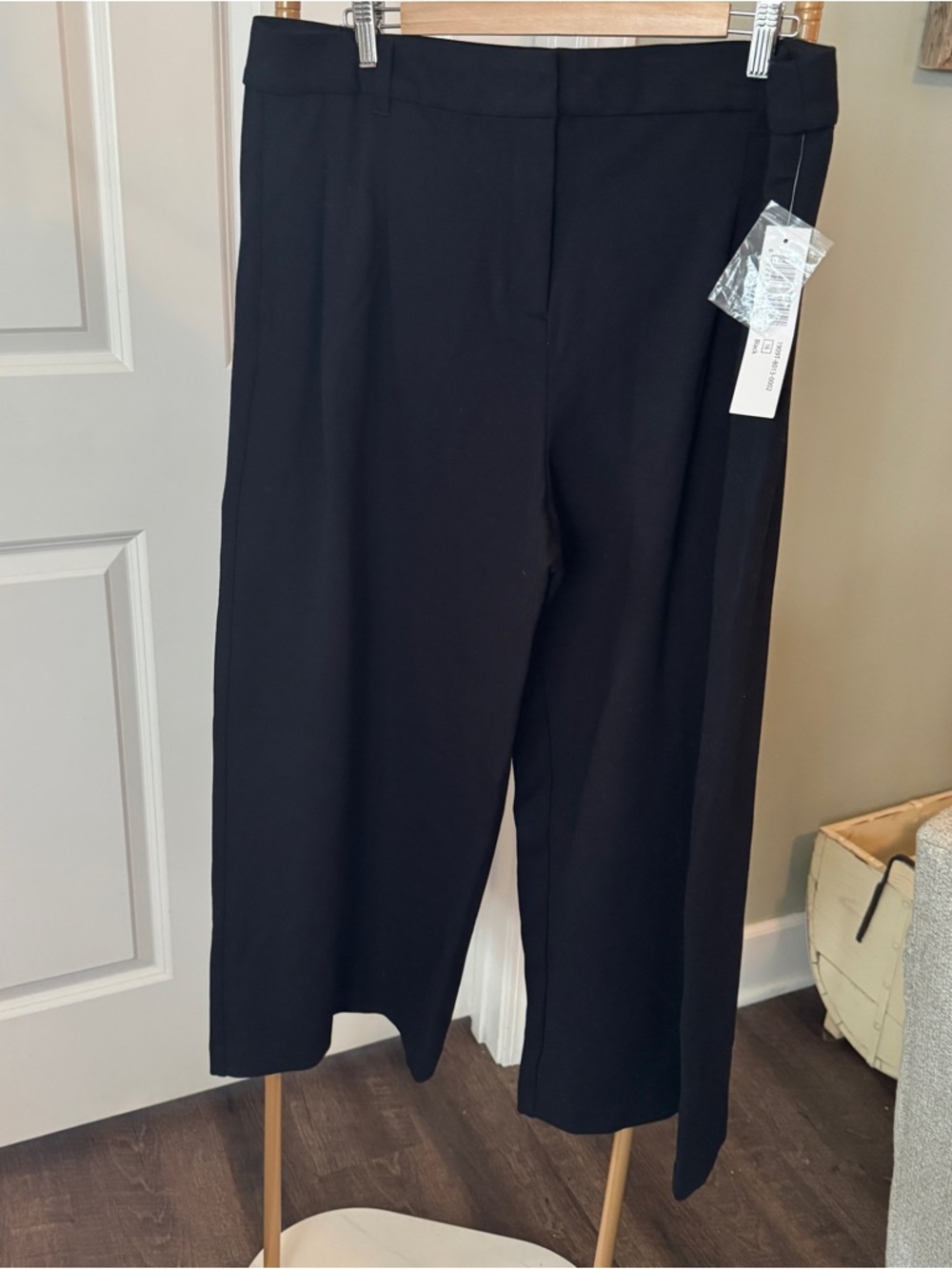 Tribal Black Cropped Ankle Pants - Straight Leg